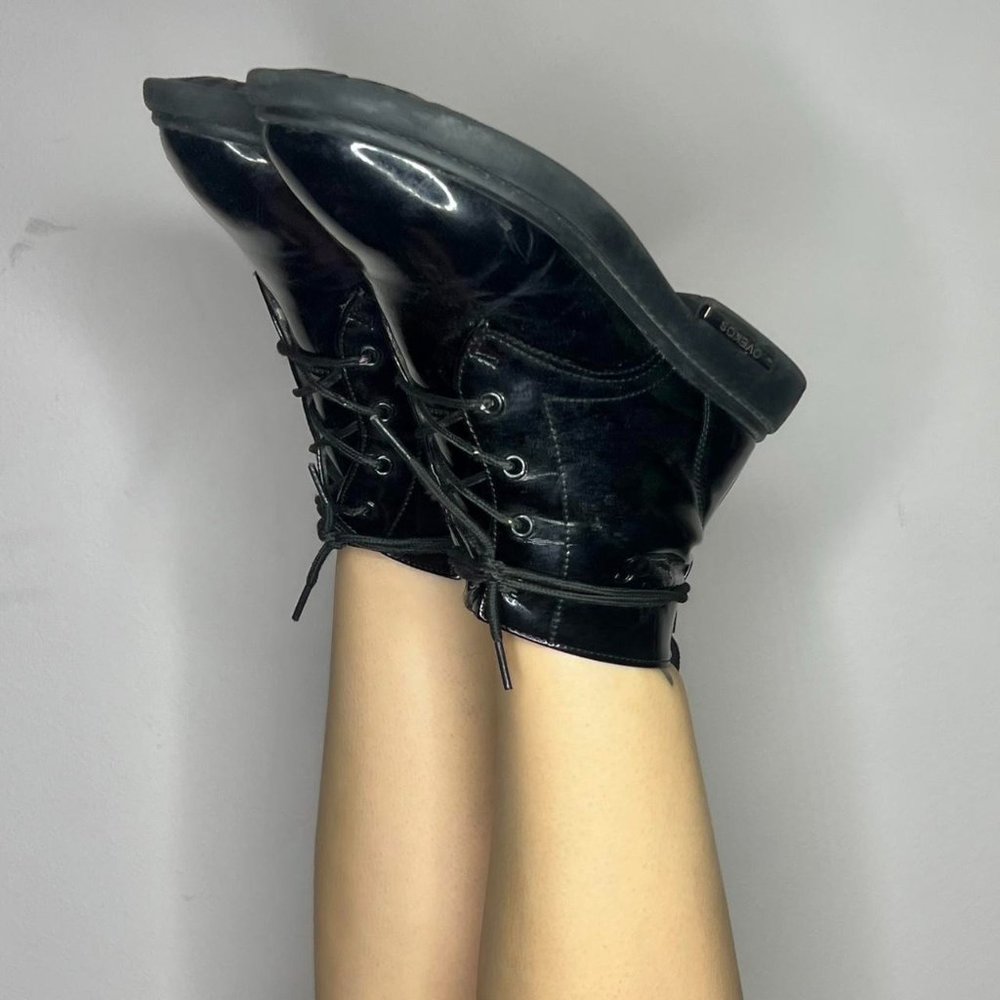 OVEKOS Kids Black Ankle Combat Boots